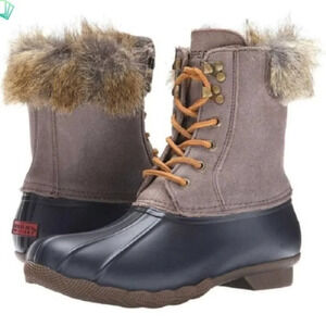 Sperry  Topsider Faux Fur Duck Rain Boots